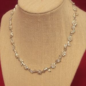 Authentic Swarovski Flowers and Pearls Necklace